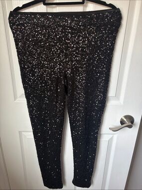 Sequin Black Leggings - Sparkle Evening Leggings